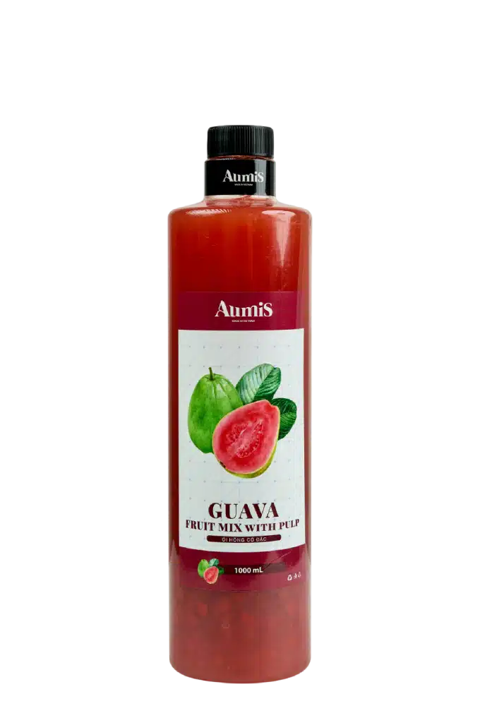 Mứt Ổi hồng cô đặc Aumis 1000ml - Pha chế XANH - XANH cho sức khoẻ ! Mứt Ổi hồng cô đặc Aumis 1000ml